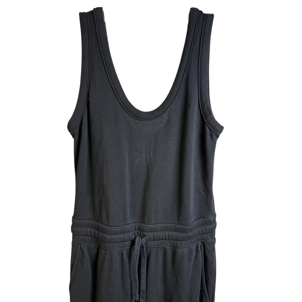 Everlane Jumpsuit Womens XS Black Organic Cotton Sleeveless‎ Jogger Scoop Neck